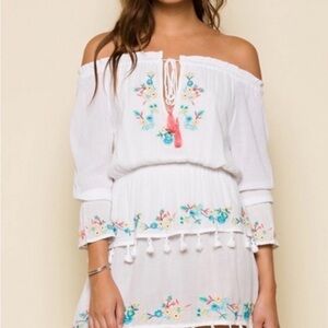 Raga Ashlyn Embroidered Floral Tassel Dress